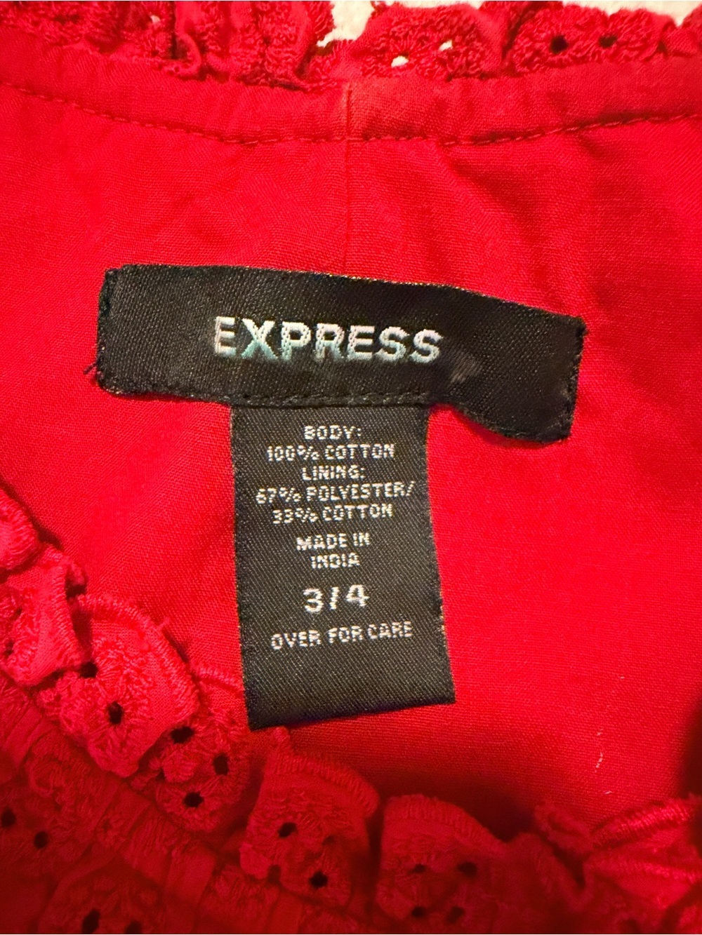 Express Red Lace-Pattern Midi Dress - Picture 3 of 6